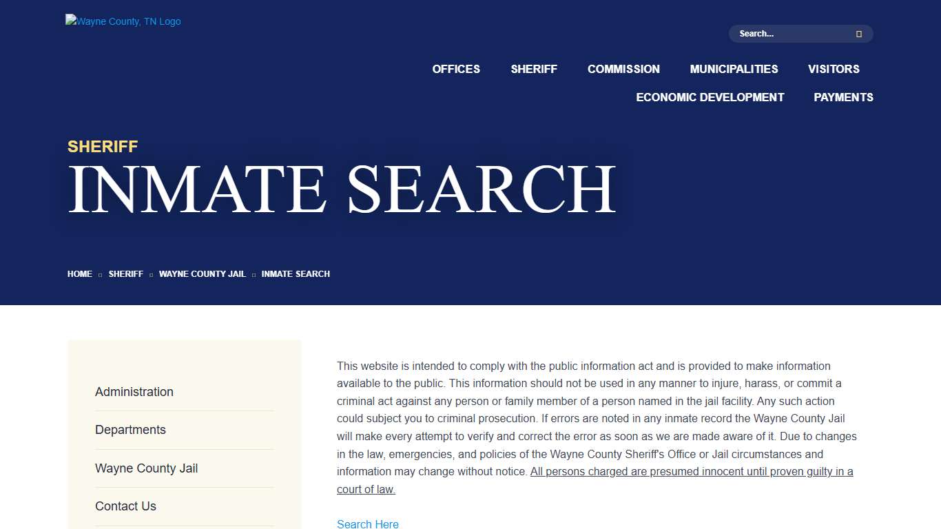 Inmate Search